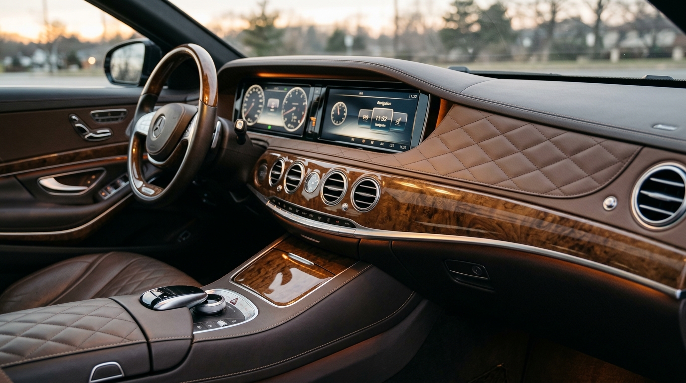 Mercedes S-Class — третман на кожа и дрвени панели